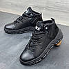 Чоловічі зимові шкіряні черевики, кросівки з натуральної шкіри чорні на хутрі для чоловіків на зиму, розмір 40 41 42 43 44 45, фото 4