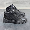 Чоловічі зимові шкіряні черевики, кросівки з натуральної шкіри чорні на хутрі для чоловіків на зиму, розмір 40 41 42 43 44 45, фото 2