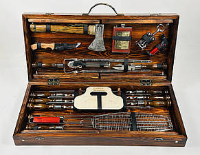 Подарунковий набір для пікніка ГЕТЬМАН, ручної роботи (кейс-стіл)