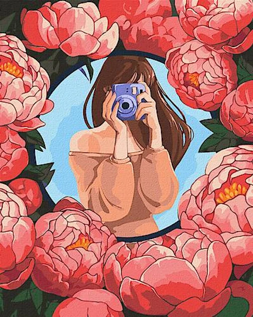 Набір для розпису по номерах. "Квіткове селфі" 40х50см, фото 1