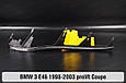 Захисна планка резинова на фару BMW 3 E46 Coupe (1998-2003) дорест ліва, фото 2