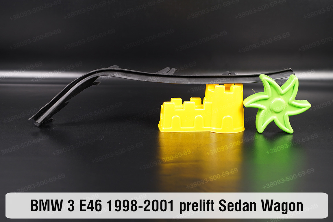 Захисна планка резинова на фару BMW 3 E46 Sedan Wagon (1998-2001) дорест ліва, фото 1