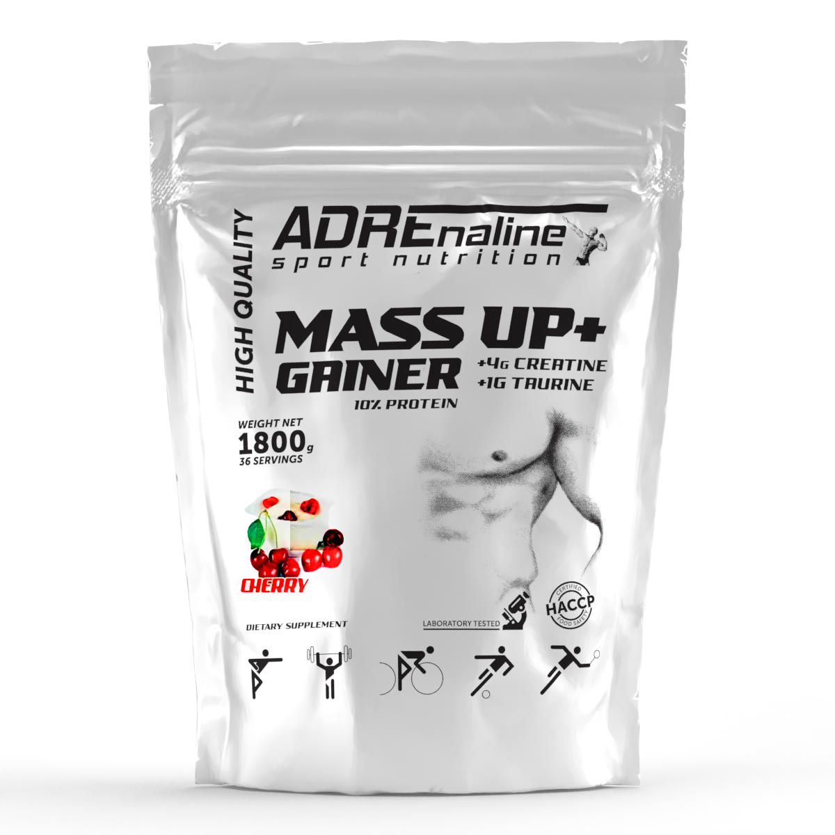 Гейнер Adrenaline Sport Nutrition Mass Up + 1800 грам Вишневий йогурт, фото 1