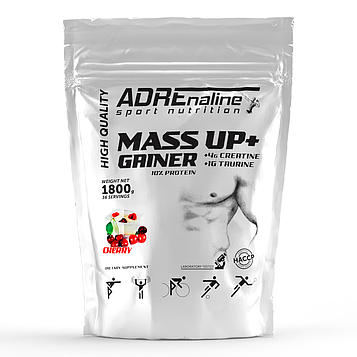 Гейнер Adrenaline Sport Nutrition Mass Up + 1800 грам Вишневий йогурт