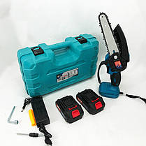 Якісна міні-пилка ланцюгова 6"(15 см) Domotec 24V, Електропила для гілок, Пила IV-351 обрізна акумуляторна, фото 6