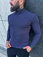 Гольф в рубчик синій