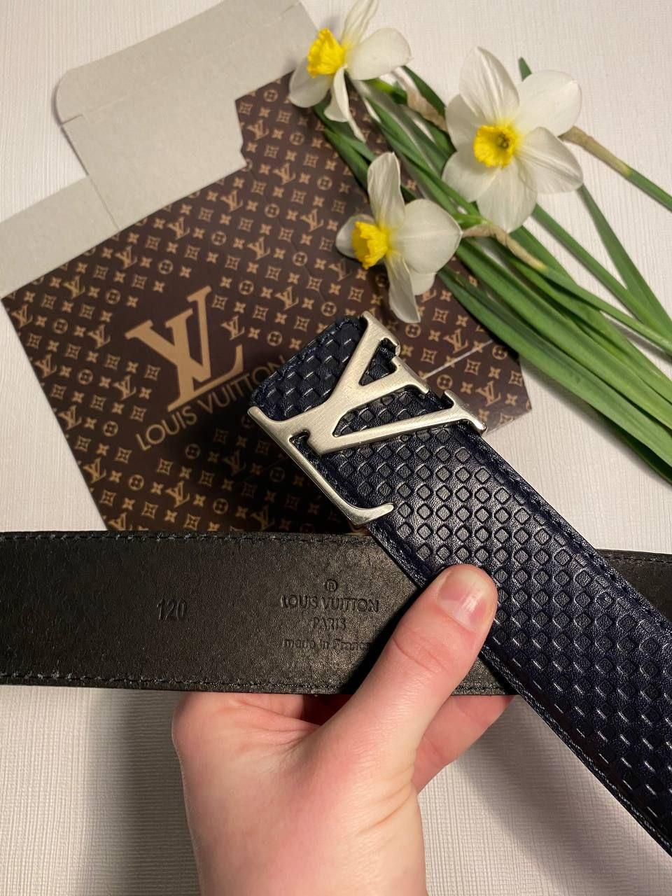 Ремінь шкіряний Louis Vuitton луї вітон, Total Black