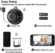 Внутрішня IP камера відеоспостереження з нічною зйомкою та віддаленим доступом WiFi H015 V380 1080P Чорна, фото 4