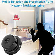 Внутрішня IP камера відеоспостереження з нічною зйомкою та віддаленим доступом WiFi H015 V380 1080P Чорна, фото 2