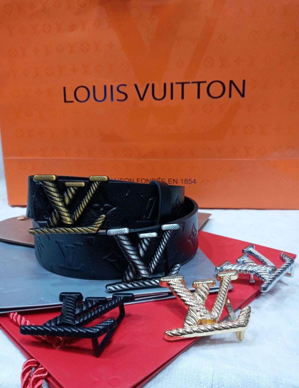 Ремінь шкіряний Louis Vuitton луї вітон, Total Black