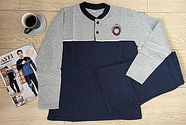 Чоловіча тепла піжама з начосом. Трикотажний домашній чоловічий костюм М(46-48)