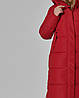 Брендовий червоний жіночий довгий теплий пуховик на екопуху, фото 3