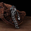 Масивний чоловічий браслет з медичної сталі череп 15.5мм 22см, фото 5