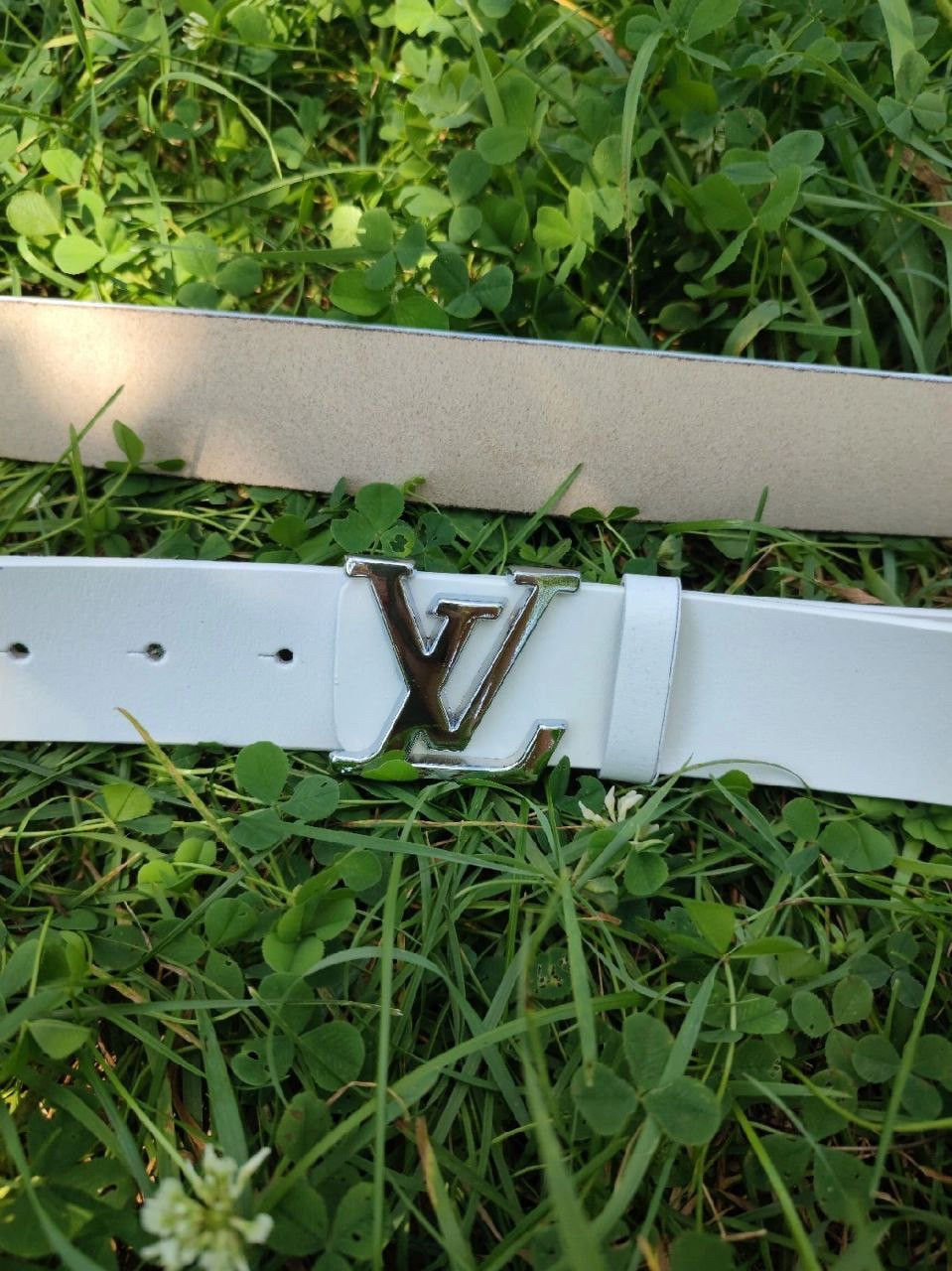 Ремінь шкіряний Louis Vuitton луї вітон, Stylish White 4 cm