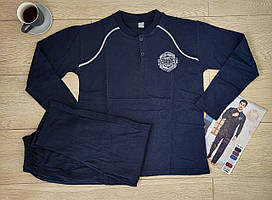 Тепла піжама чоловіча з начосом. Трикотажний домашній чоловічий костюм