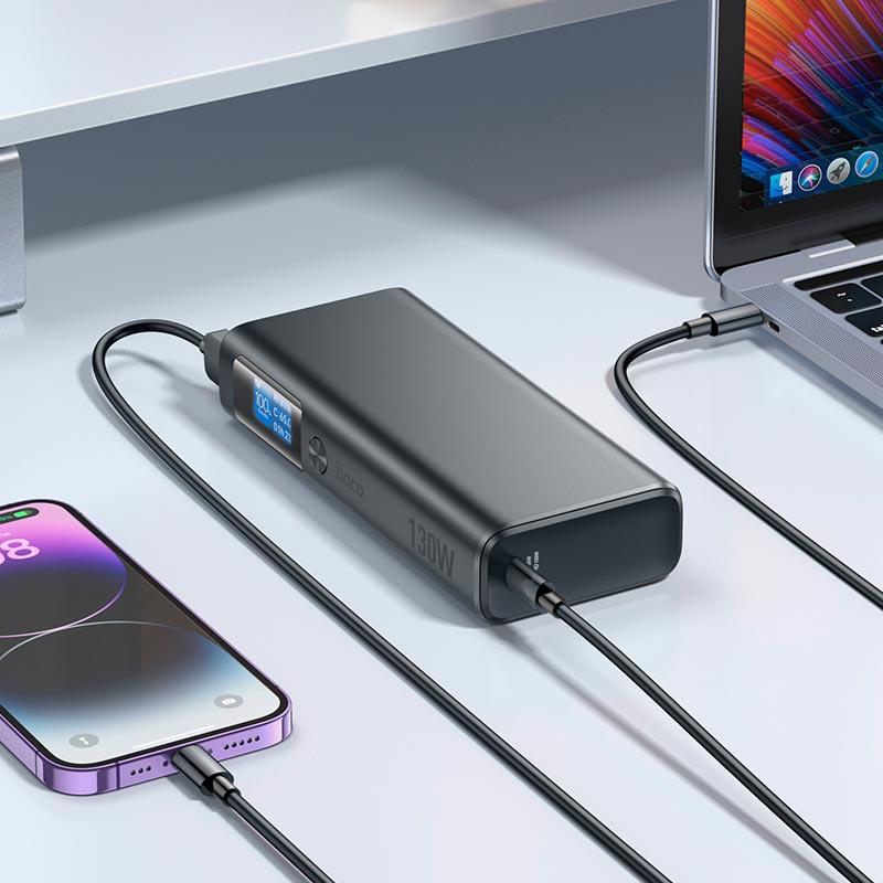 Повербанк для ноутбука HOCO Q17B 130W с часами и будильником 20000mAh ...
