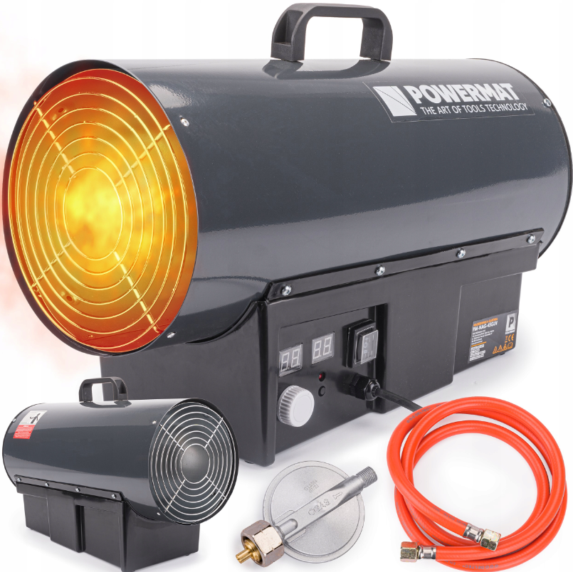 Газовий обігрівач POWERMAT PM-NAG-45GLN 52 кВт зі шлангом та редуктором
