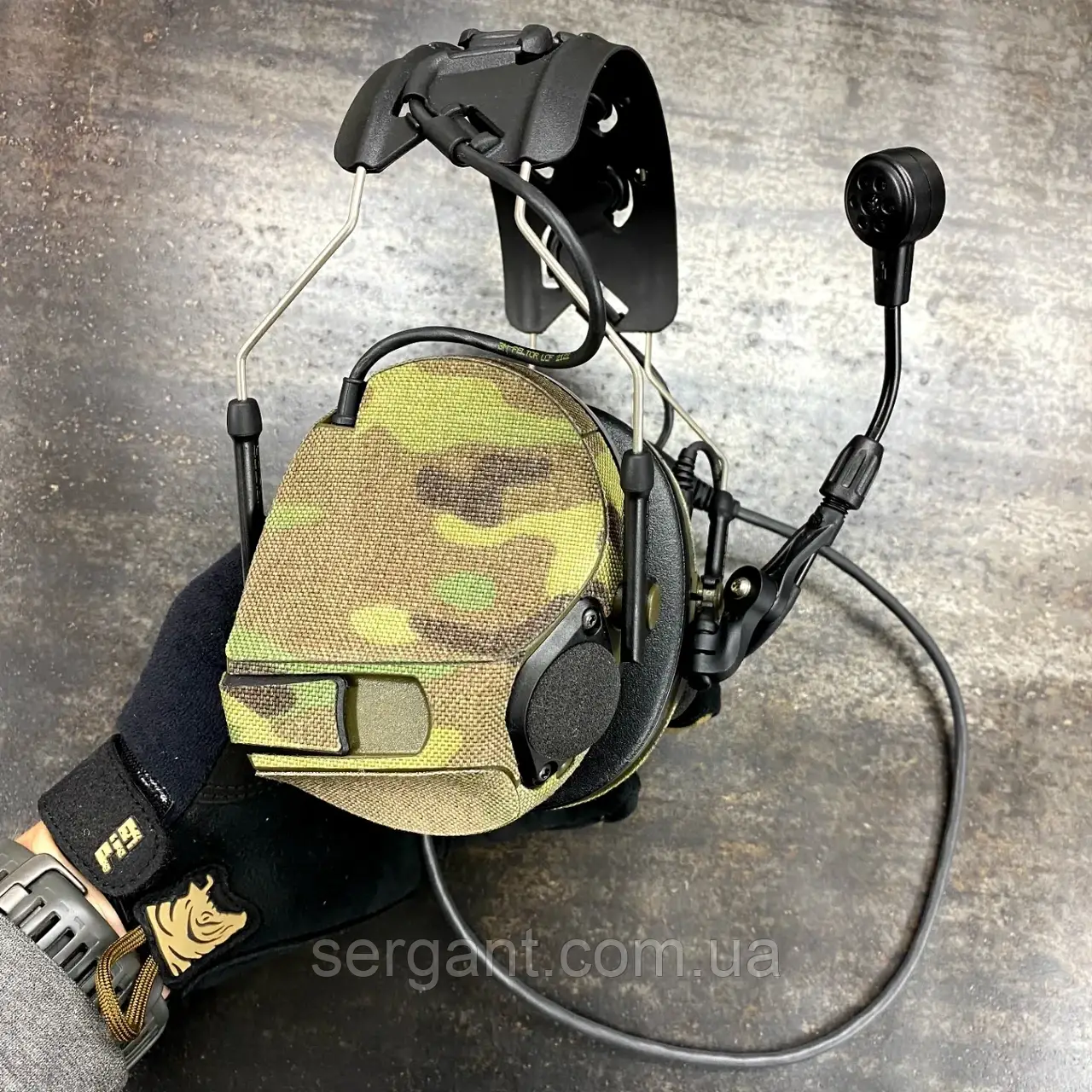 Текстильні камуфляжні наліпки для навушників Peltor ComTac 7-8 Multicam, фото 1