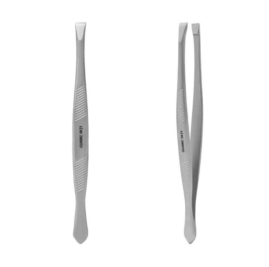 Staleks Classic 10 Type 1 - пінцет для брів (широкий прямий) з нержавіючої сталі, фото 1