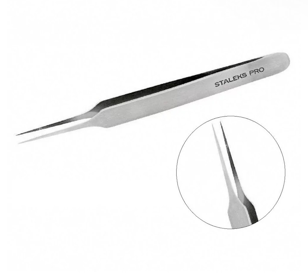 Staleks Pro Expert 40 Type 10 - професійний пінцет (прямий) для вій з нержавіючої сталі