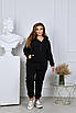 Теплий жіночий спортивний костюм великого розміру зимовий батал на флісі з капюшоном, фото 6