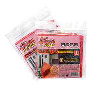 Серветка мікрофібра універсальна червона 30х30 см щільність 230 гр/м² (Кузя)