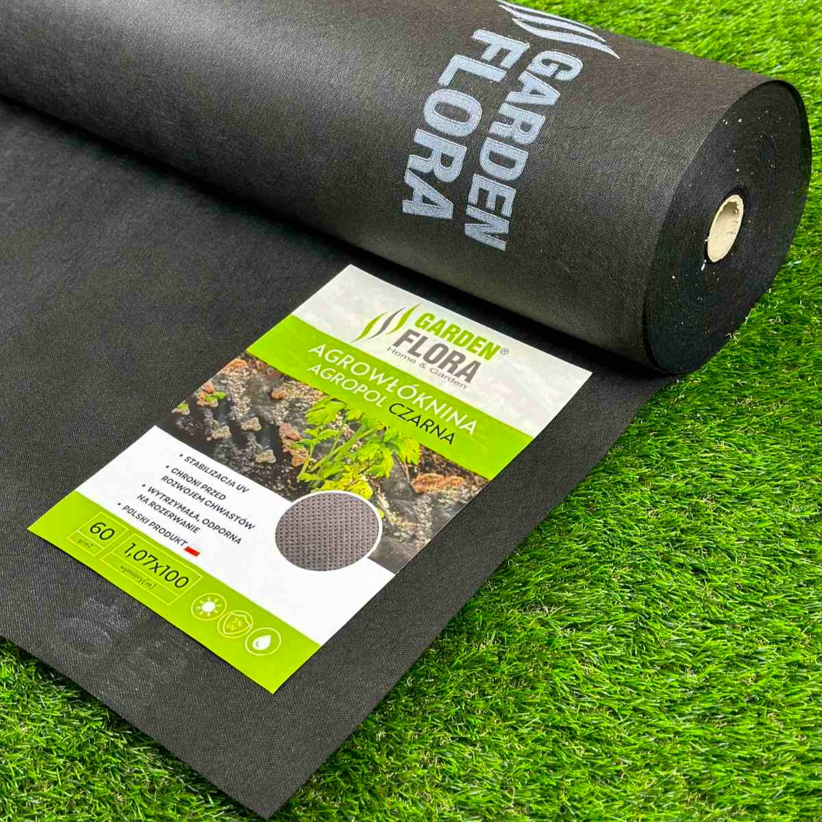 Агроволокно Чорне Garden Flora 60 г/м2 1.07м 100м Польща агроволокно чорне для мульчування полуниці