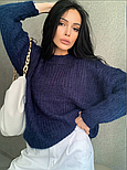 Светр вільного крою з класичним круглим вирізом, фото 5
