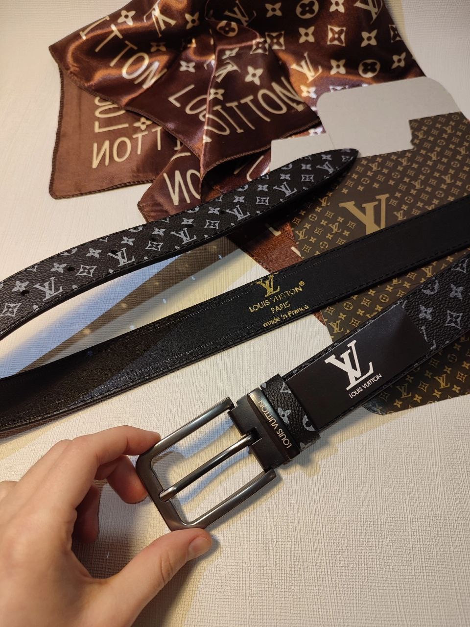 Ремінь шкіряний Louis Vuitton луї вітон, Classic 3.5 cm