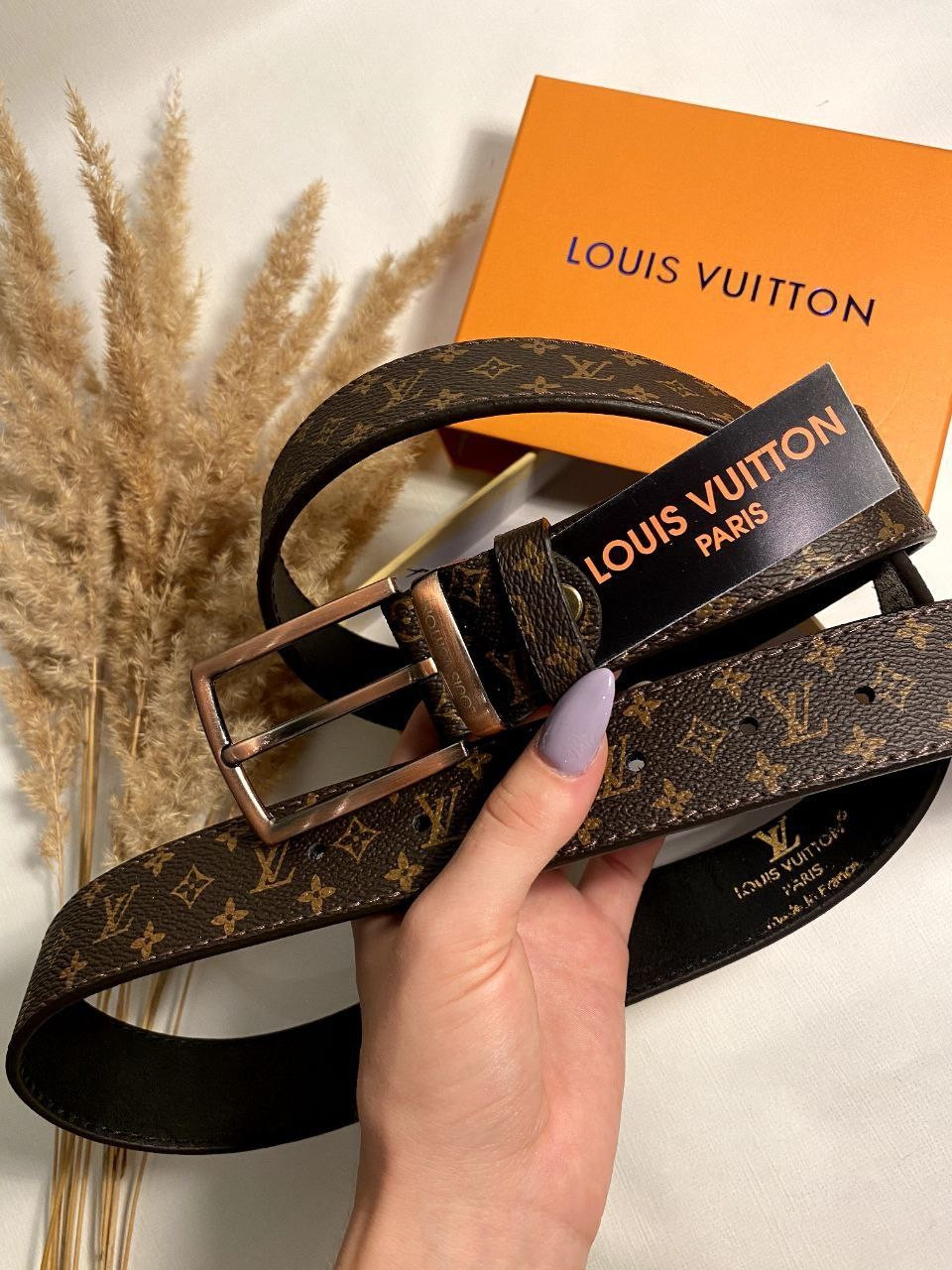 Ремінь шкіряний Louis Vuitton луї вітон, Classic Brown 3.5 cm, фото 1