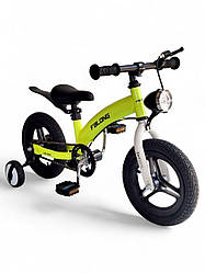 Дитячий двоколісний велосипед біговел 2in1 Fblong 12" велобіг з фарою, додаткові колеса, 3 кольори