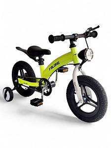 Дитячий двоколісний велосипед біговел 2in1 Fblong 12" велобіг з фарою, додаткові колеса, 3 кольори