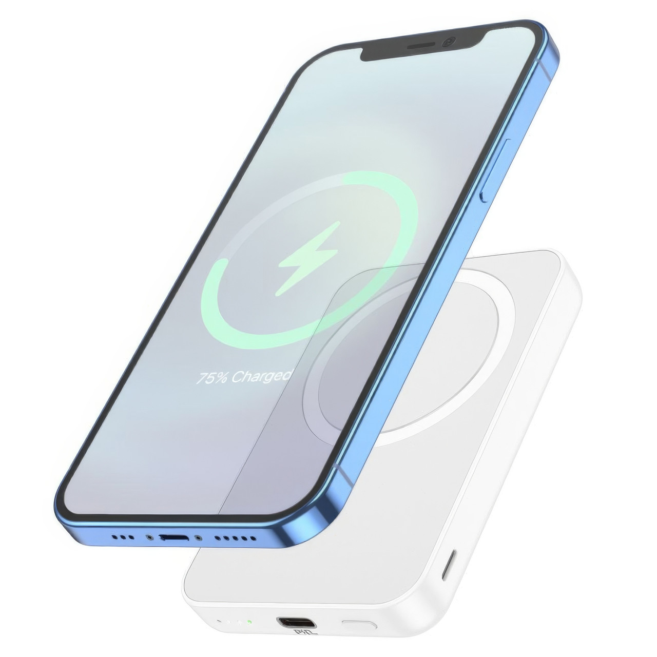 Портативна зарядка для телефону Hoco J109 PD20W 5000mAh Біла, повербанк з бездротовою зарядкою