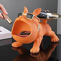 Шикарний елемент інтер'єру — органайзер для дрібниць у вигляді помаранчевого бульдога