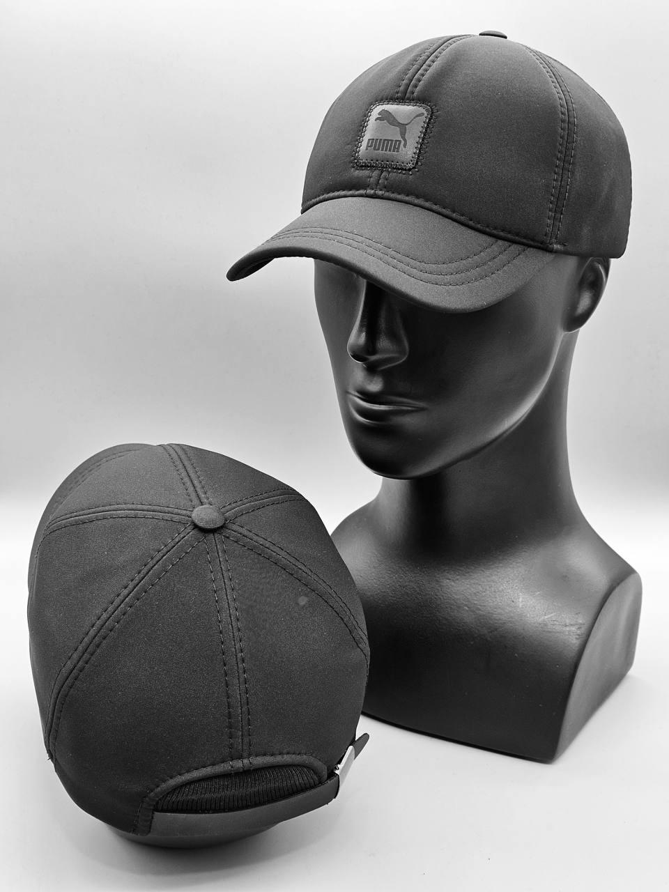 Кепка зимова з вухами Puma чорна плащівка