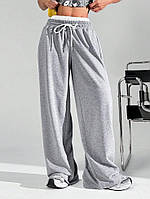 Свободные брюки с двойным поясом на шнурке. FN-26125  р:   42-48