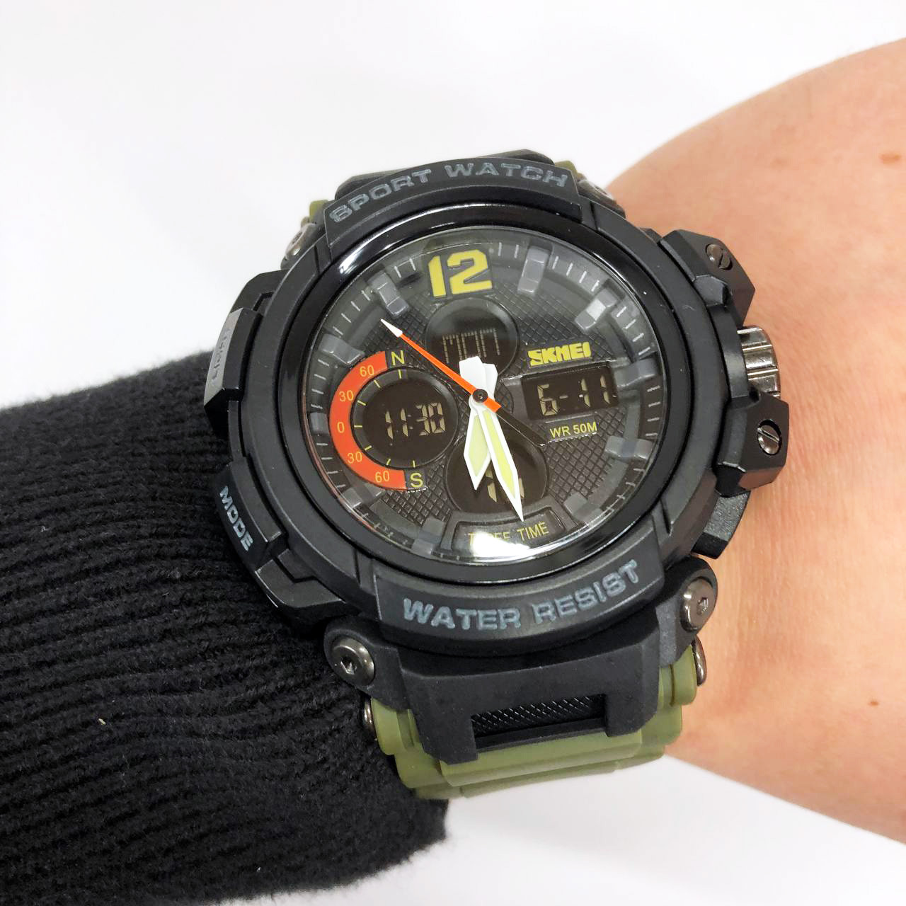 Годинники для походів, Водонепроникні наручні електронні годинники для чоловіків туризму WR-77, фото 1