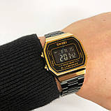 Годинник retro vintage SKMEI 1647GDBK, Електронний вологозахищений наручний годинник KN-19, фото 6