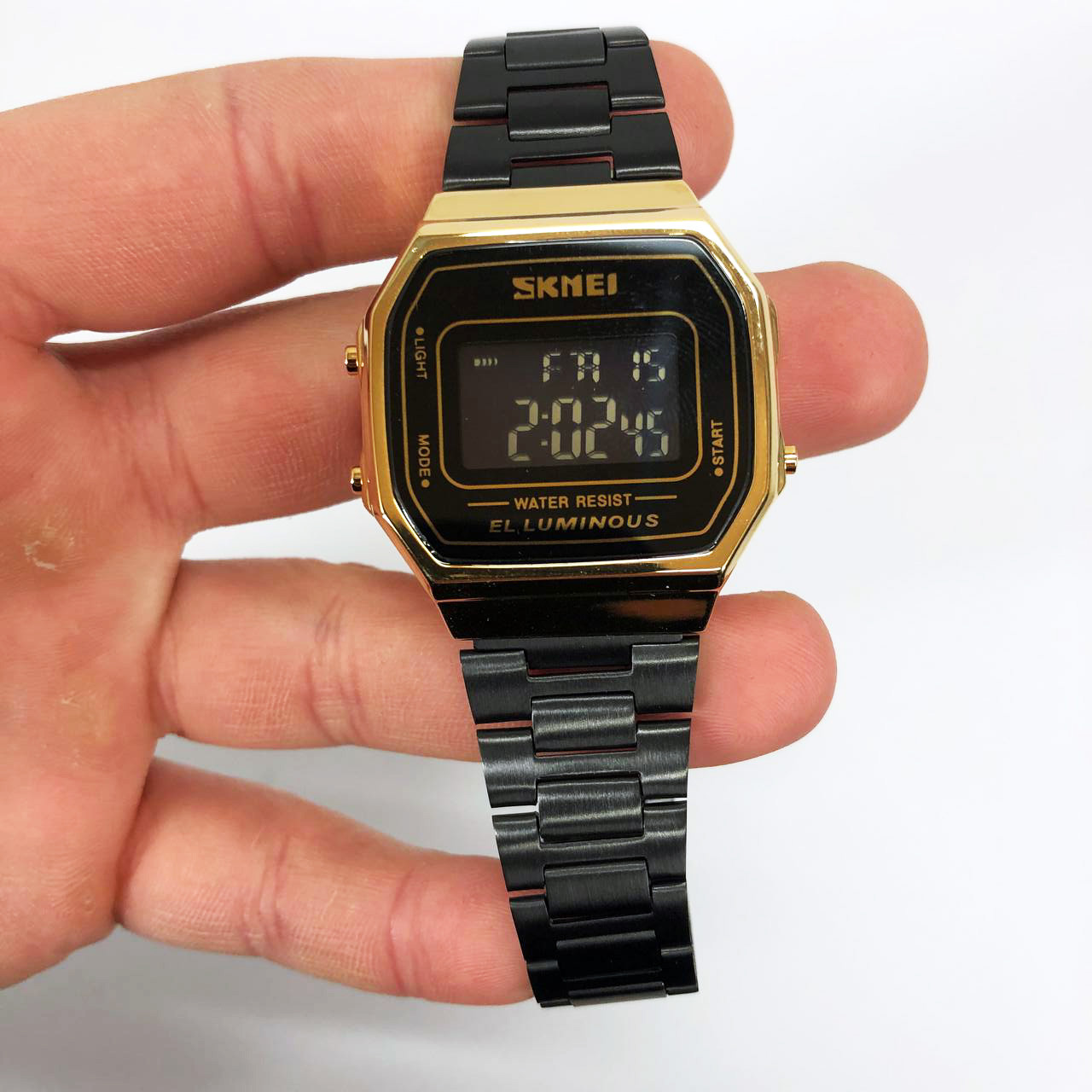 Годинник retro vintage SKMEI 1647GDBK, Електронний вологозахищений наручний годинник KN-19, фото 1