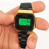 Годинник retro vintage SKMEI 1647GDBK, Електронний вологозахищений наручний годинник KN-19, фото 2