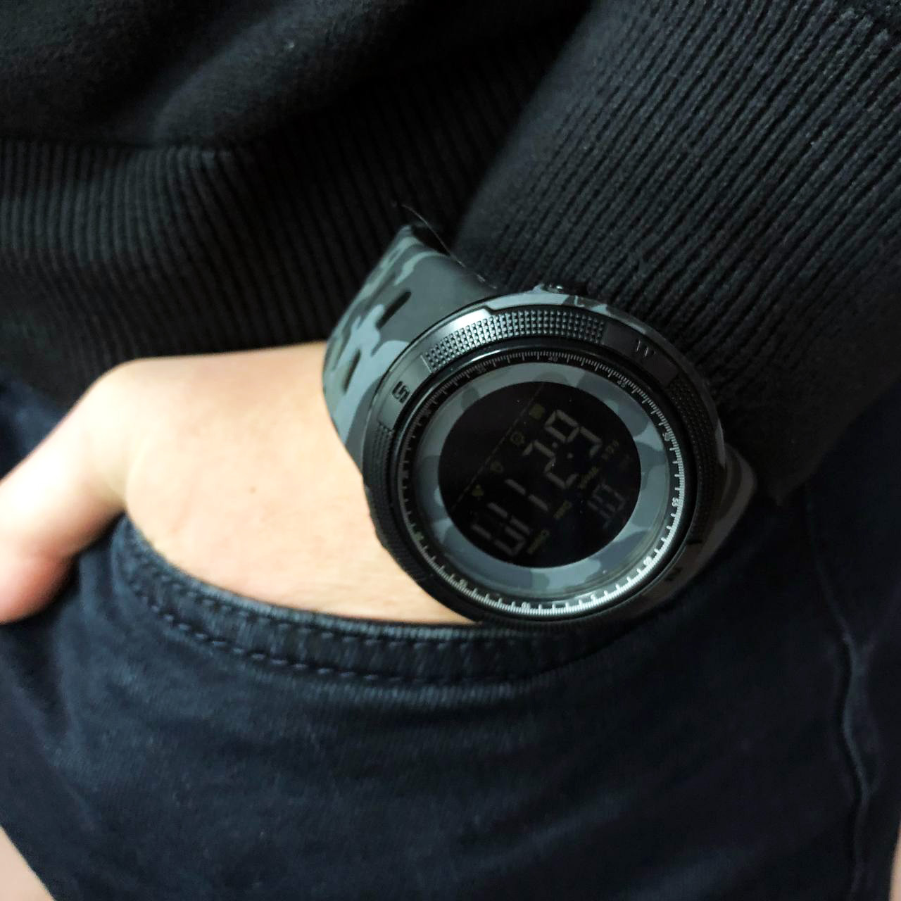 Годинники чоловічі спортивні з крокоміром SKMEI 2070CMGY, Годинники Спецназ рибалки мисливця VJ-50, фото 1