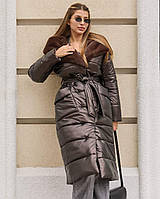 Стильне жіноче пальто ПВ-331 колір шоколадний