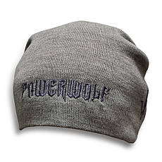Шапка біні з вишивкою POWERWOLF Сірий, фото 3