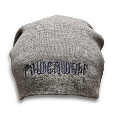 Шапка біні з вишивкою POWERWOLF Сірий, фото 2