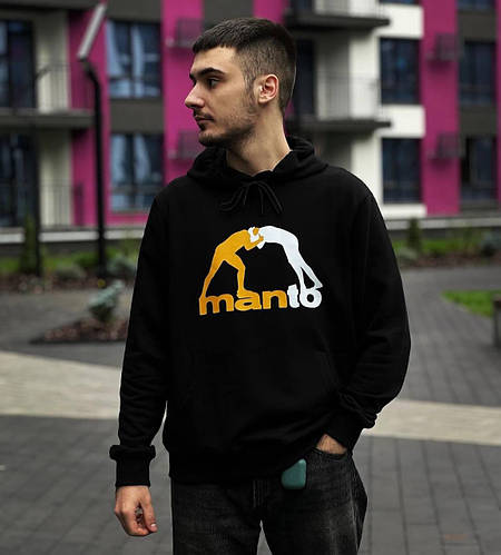 Худи манто спортивная борьба на флисе черная мужская S-XXL (ID ...