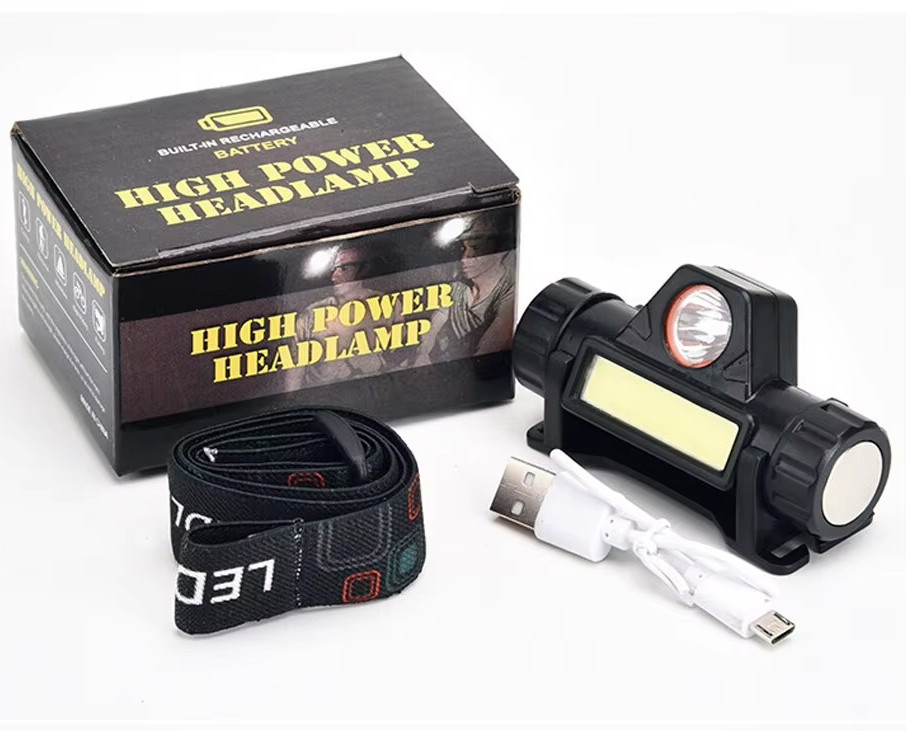 Ліхтарик налобний з магнітом, USB