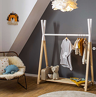 Дитяча вішлка стійка  для одягу Монтессорі