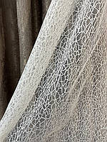 Тюль 3 м х 2.50 жаккардовий павутина молочна