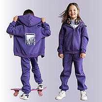 ОРИГІНАЛ! Дитячий костюм на флісі, фіолетовий унісекс 80-164 см