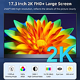 Портативний ультратонкий 2.5K монітор Sibolan 17.3" 2560*1440 IPS QHD, фото 3